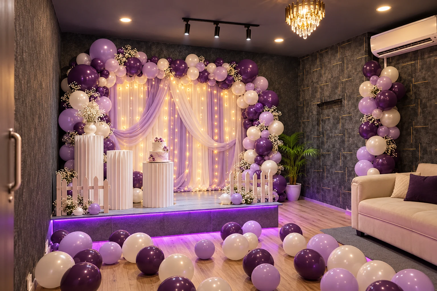 Purple and white celebration theme